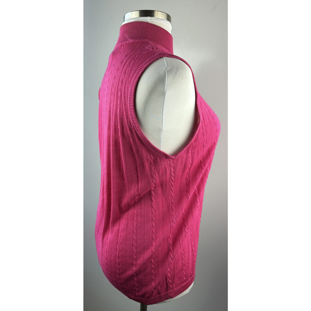 Diane Gilman Silk Cable Knit Sleeveless Top & Button Cardigan Set Plus Size 2X - Picture 13 of 16